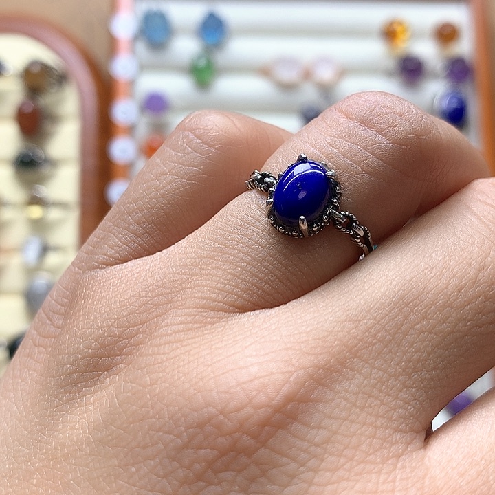 水晶水晶戒指银S925镶嵌