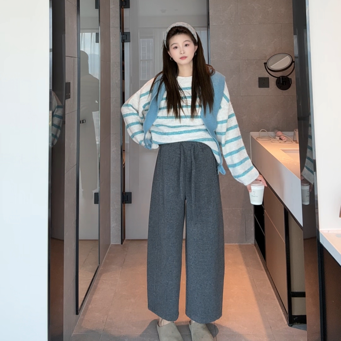 气球奶奶裤~孕妇2025年秋冬加绒阔腿裤子时尚显瘦休闲韩版奶奶裤