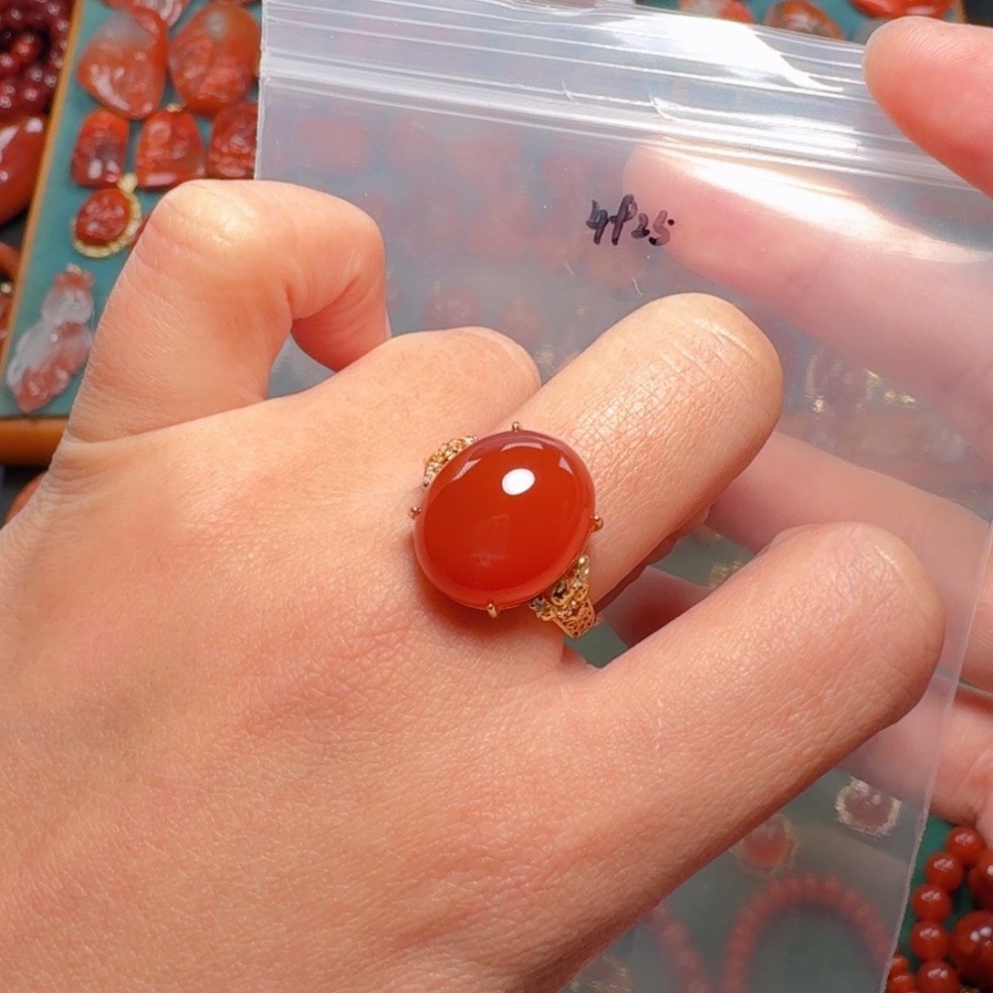 南红玛瑙南红银S925镶嵌