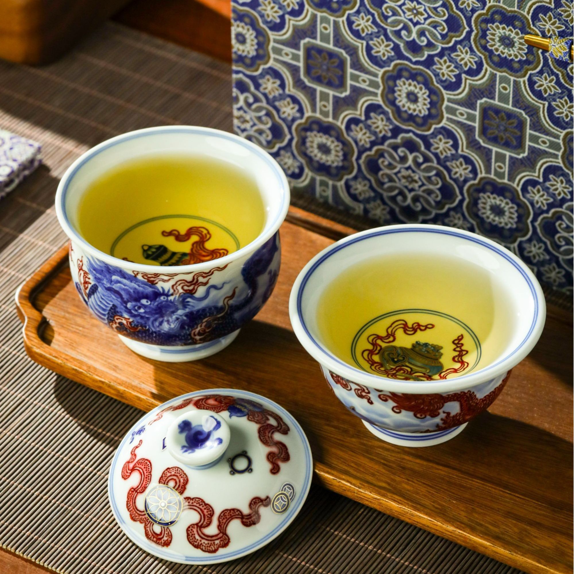 『瑶瑶严选』永明尚玩麒麟如意套系手绘高档陶瓷主人杯盖碗礼盒装