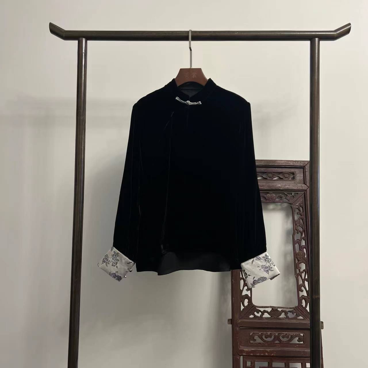 【月隐】新中式秋冬拼接宋锦上衣X70161
