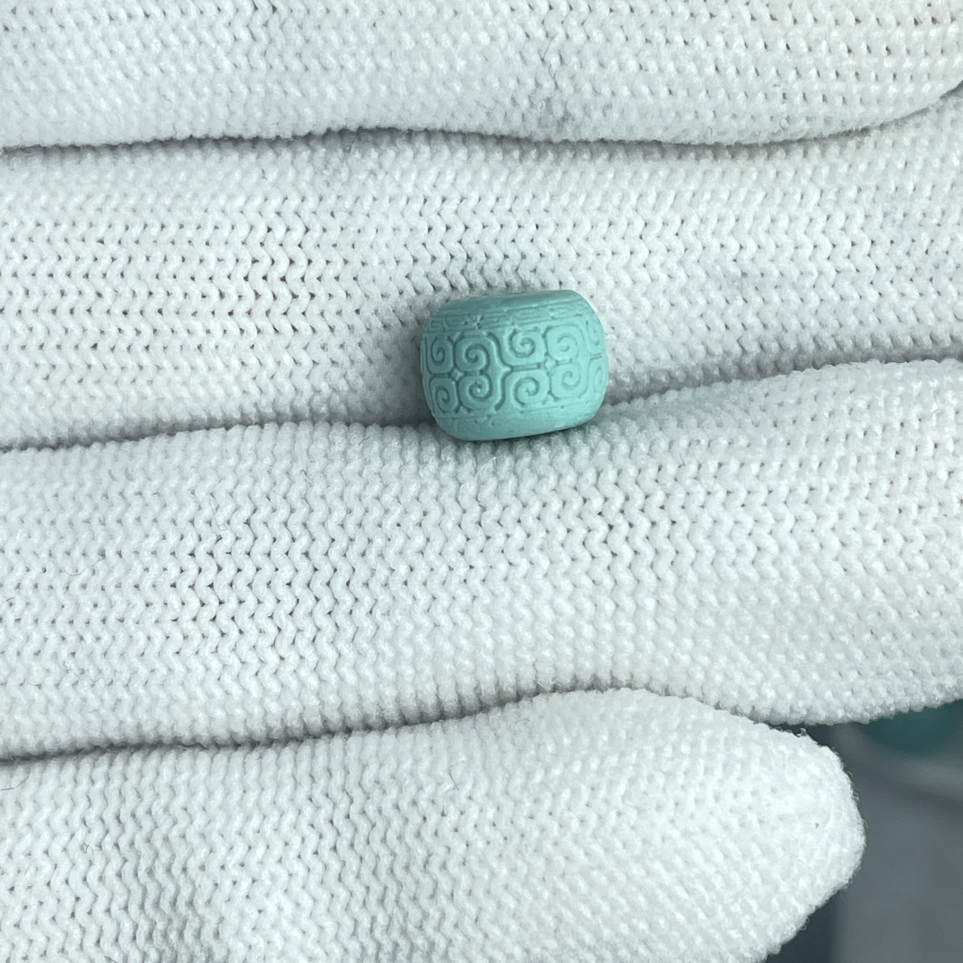 原矿绿松石回纹雕刻9尺寸