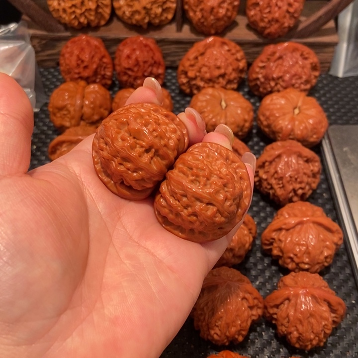 植***尸文玩核桃把件39尺寸白狮子2163