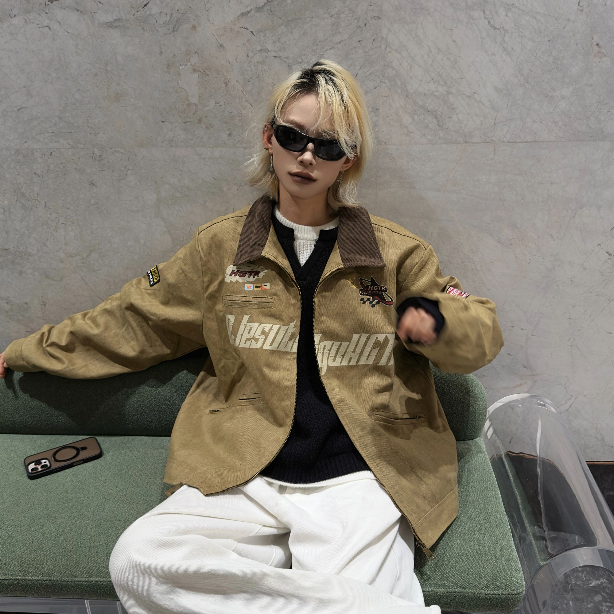 复古美式vintage巴恩风翻领工装夹克重磅纯棉帆布底特律百搭外套