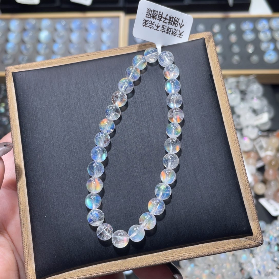 手链未镶嵌长石马岛幻彩月光石手链6.8mm