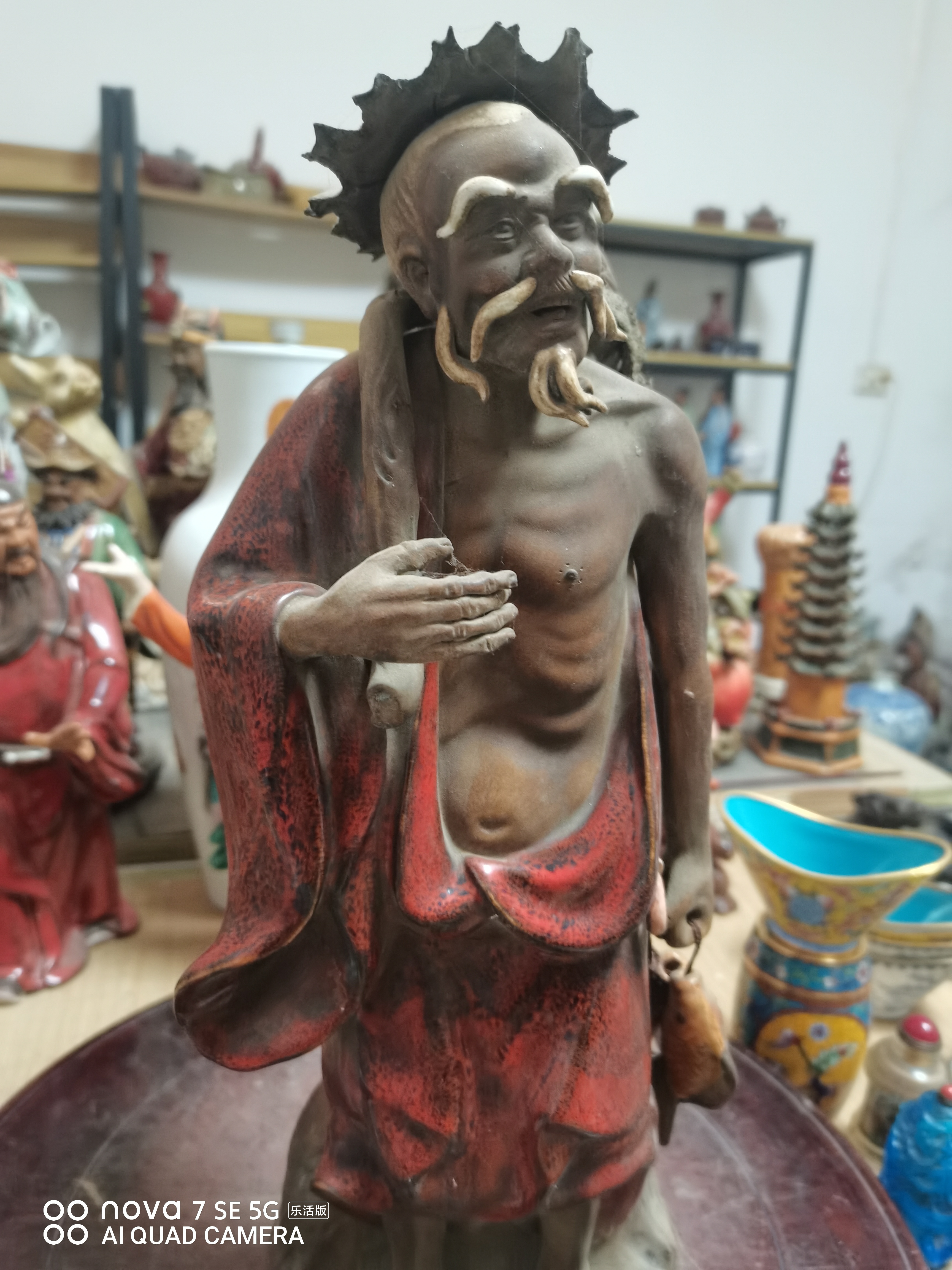 陶瓷摆件愚公渔翁