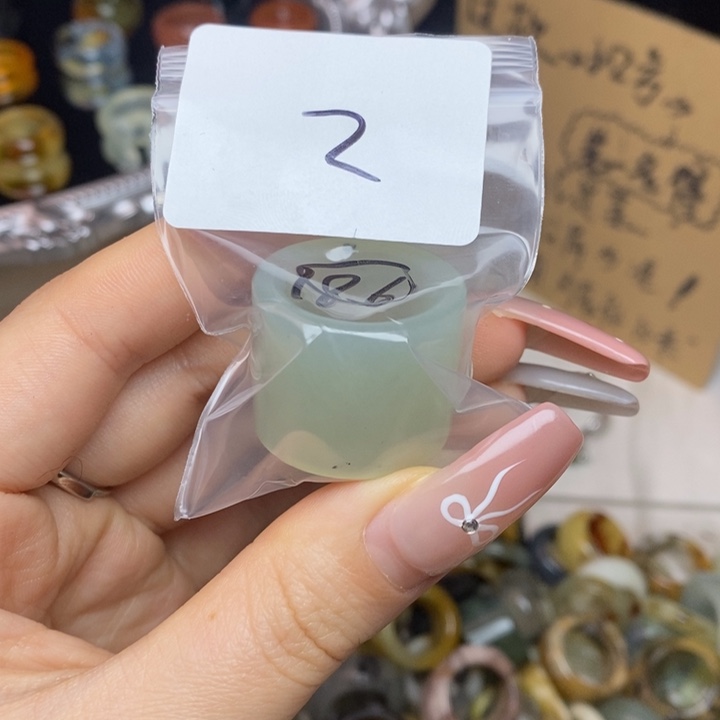 蛇纹石玉合金戒指2-18.6