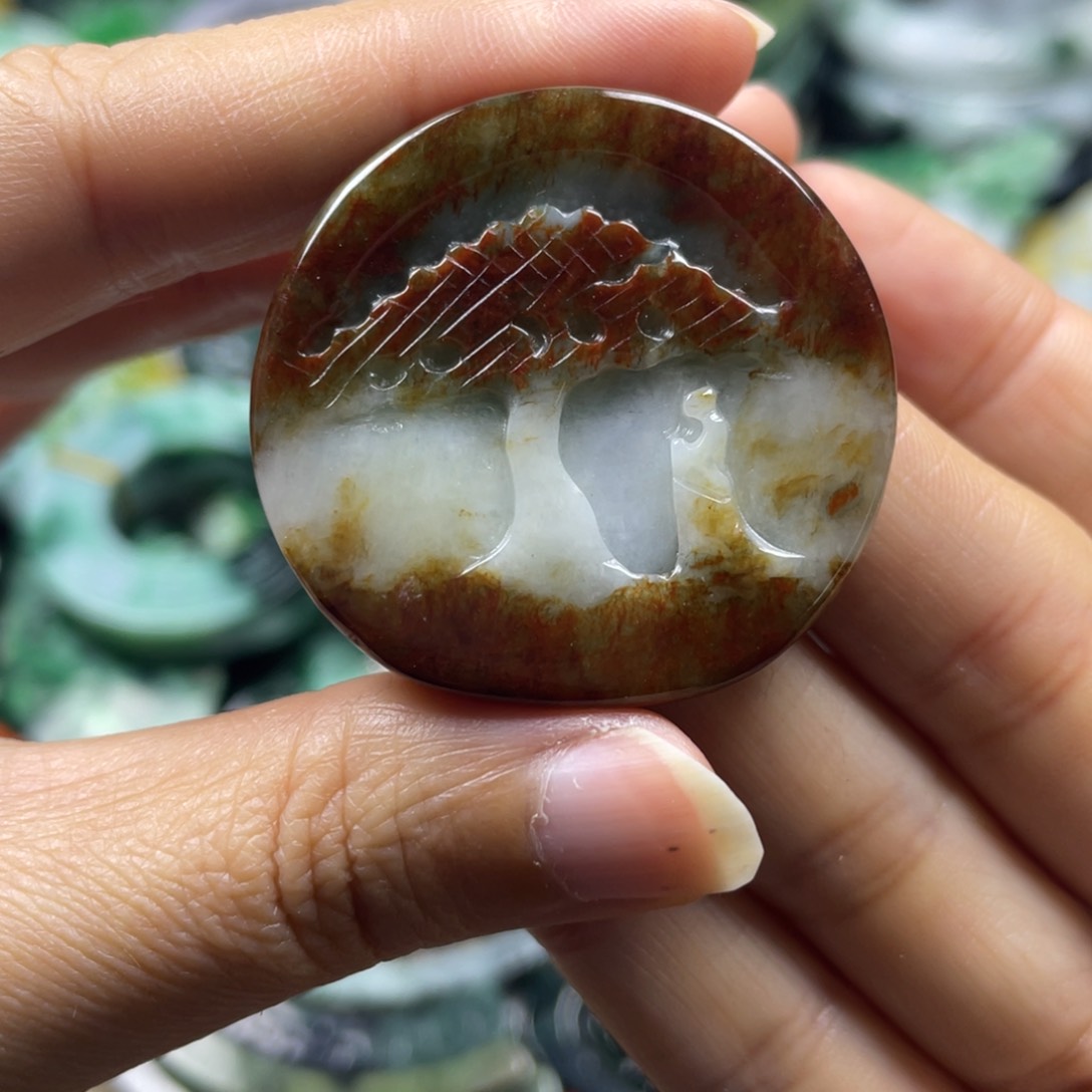 翡翠未镶嵌颈饰牌子