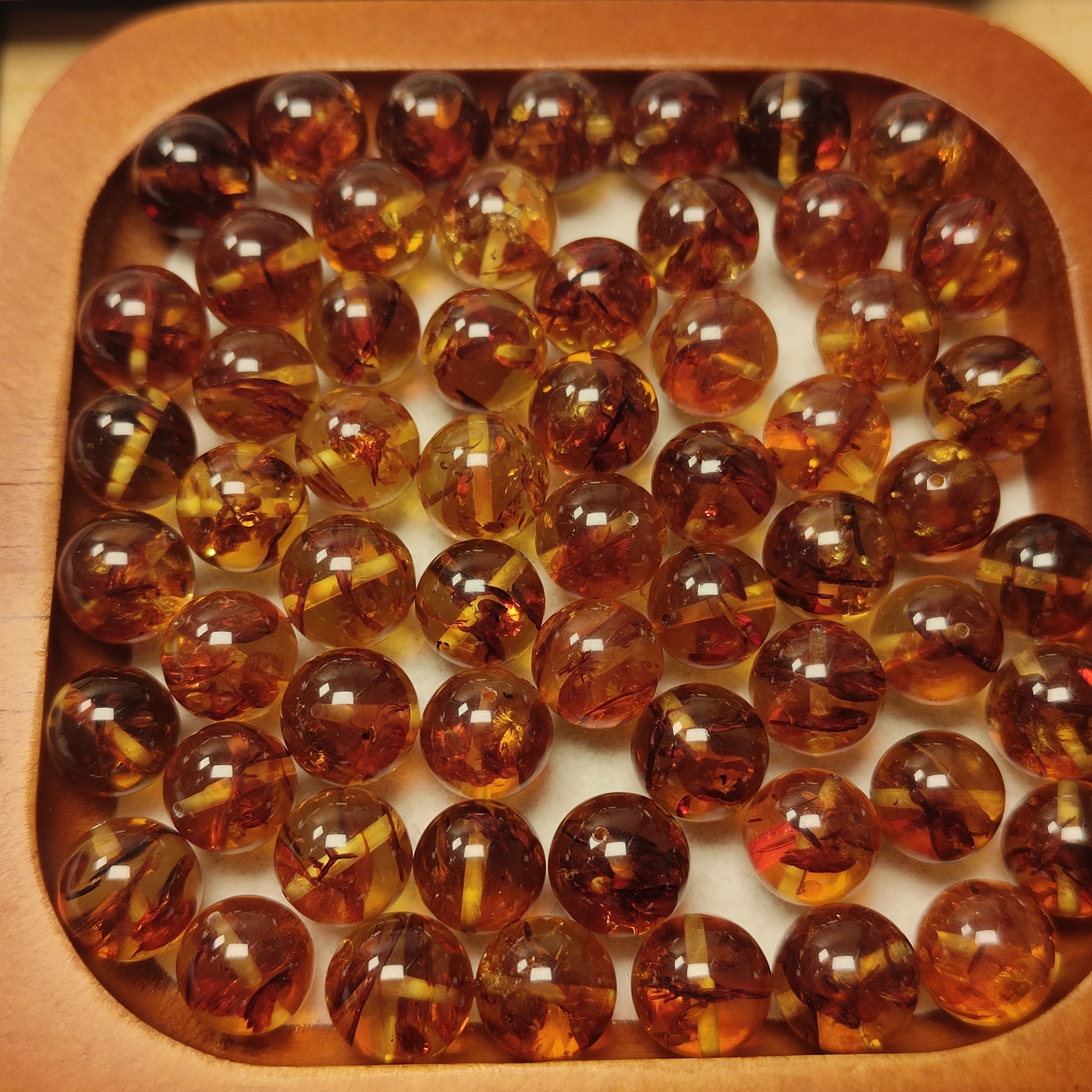 天然花珀单珠10mm+（多样性发其一）