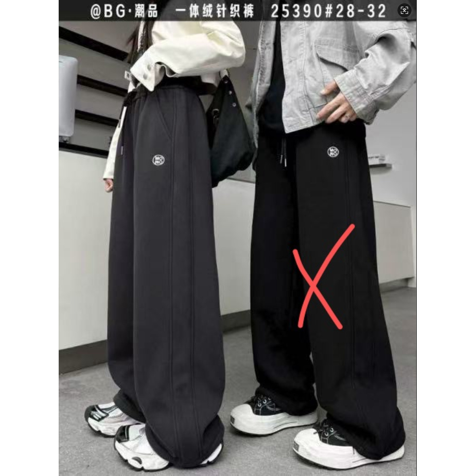 【25390-韩灰色】青少年秋冬款加厚奥粒绒运动卫裤