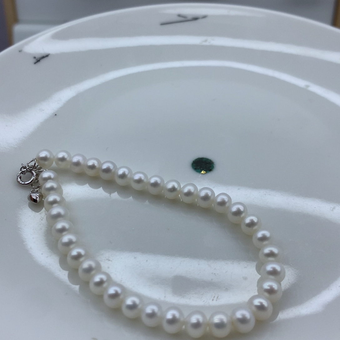 淡水珍珠银S925镶嵌手绳