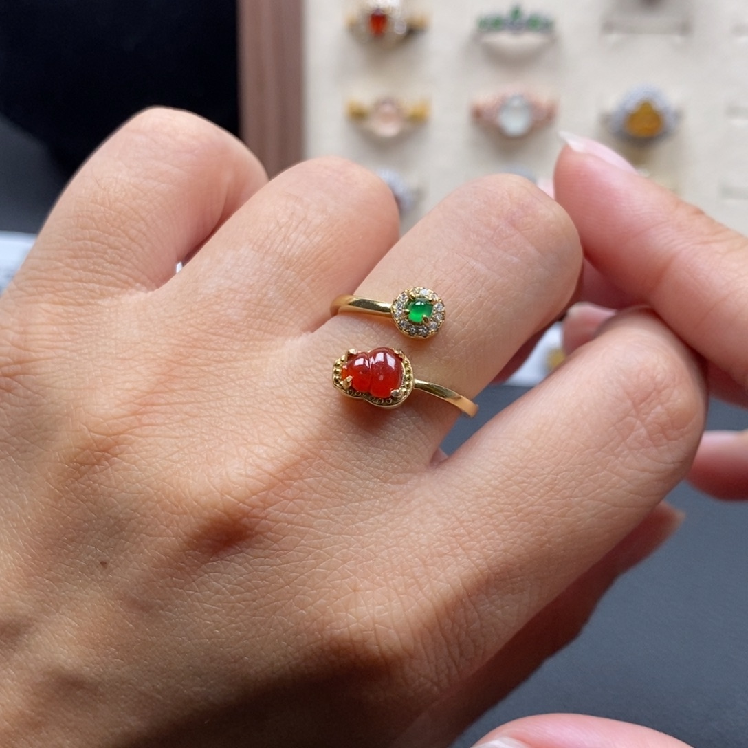 翡翠银S925镶嵌戒指