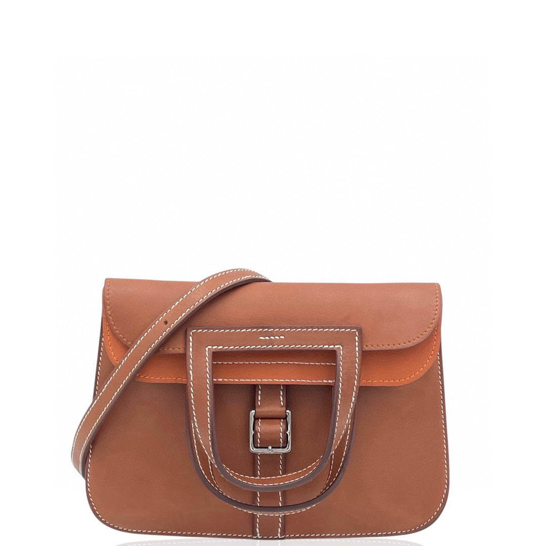 99新 Hermes/爱马仕 halzan 31 A刻 光面马鞍皮福宝色0110o3