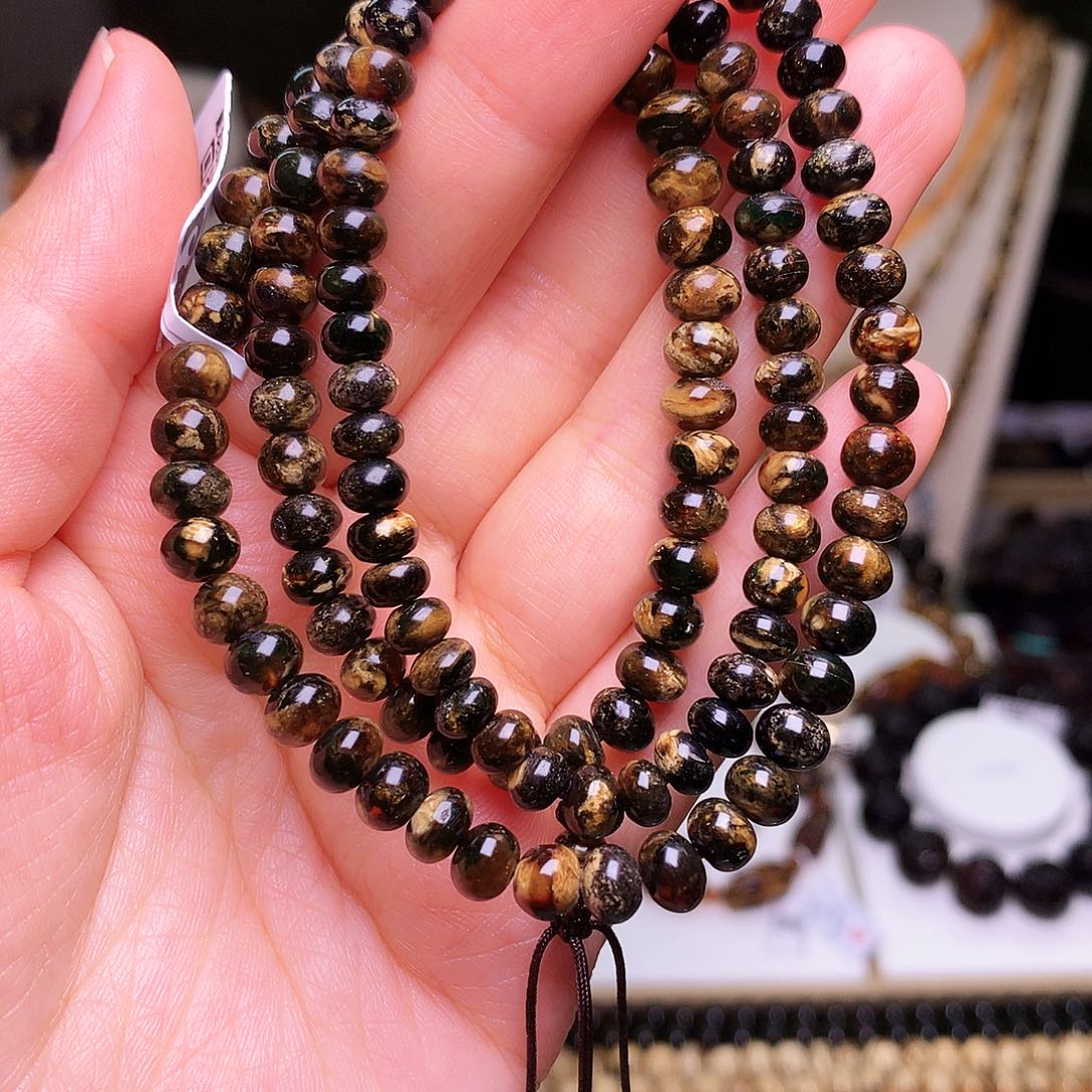 未镶嵌琥珀裸石琥珀6/黑花108底色黑花多