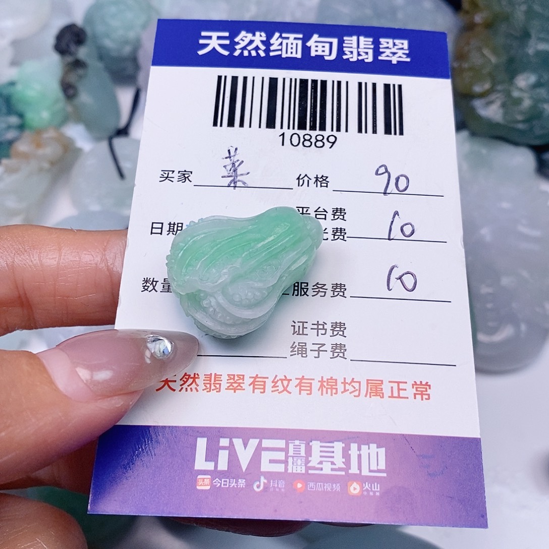 菜***虫定制翡翠未镶嵌翡翠