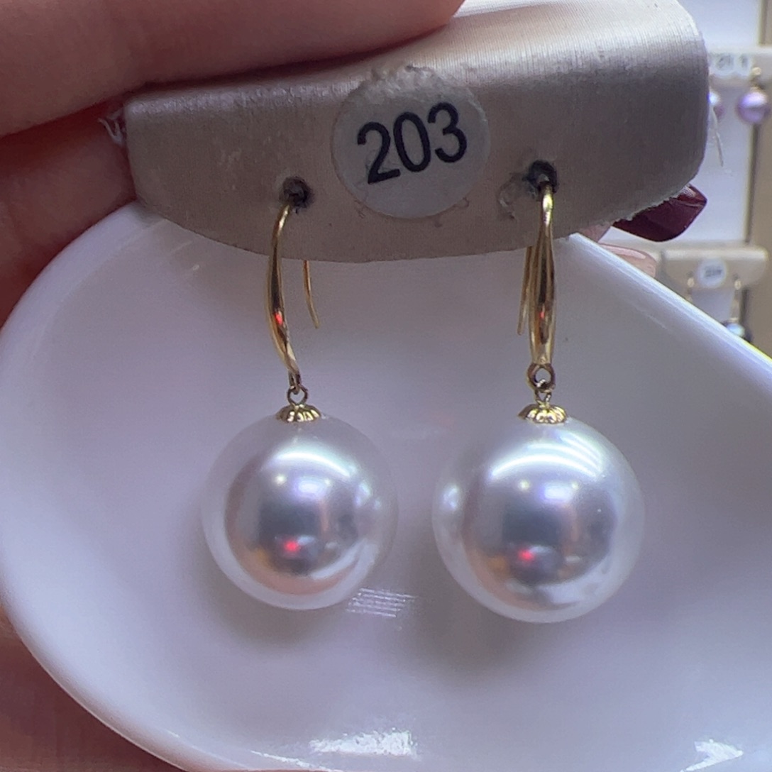 淡水珍珠耳饰18K金镶嵌