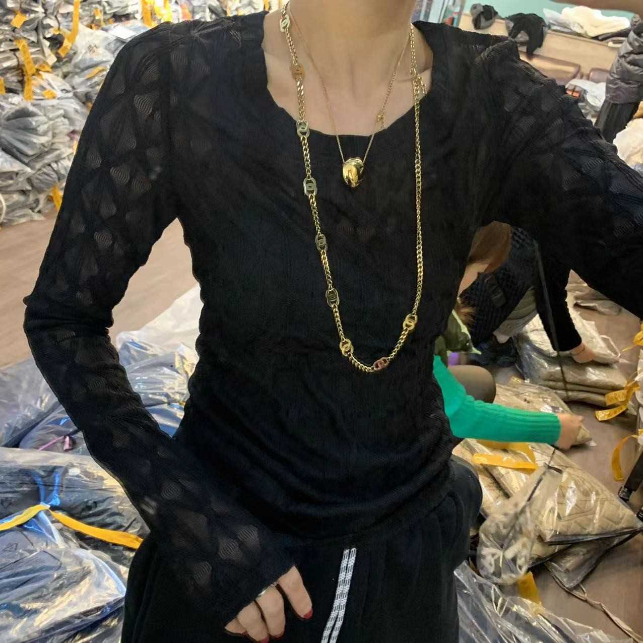 （现货）冬季新款打底网格衫0088