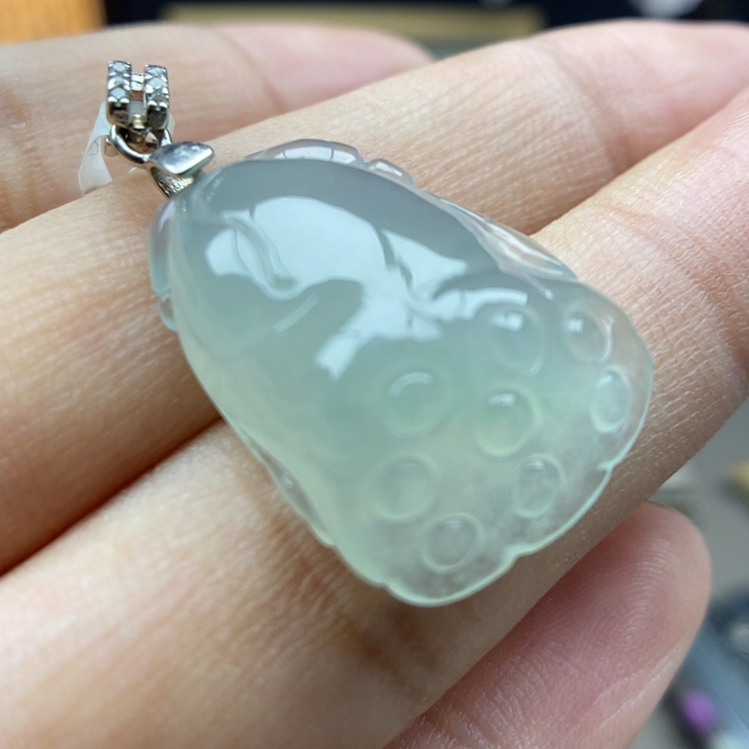 翡翠银S925镶嵌颈饰吊坠