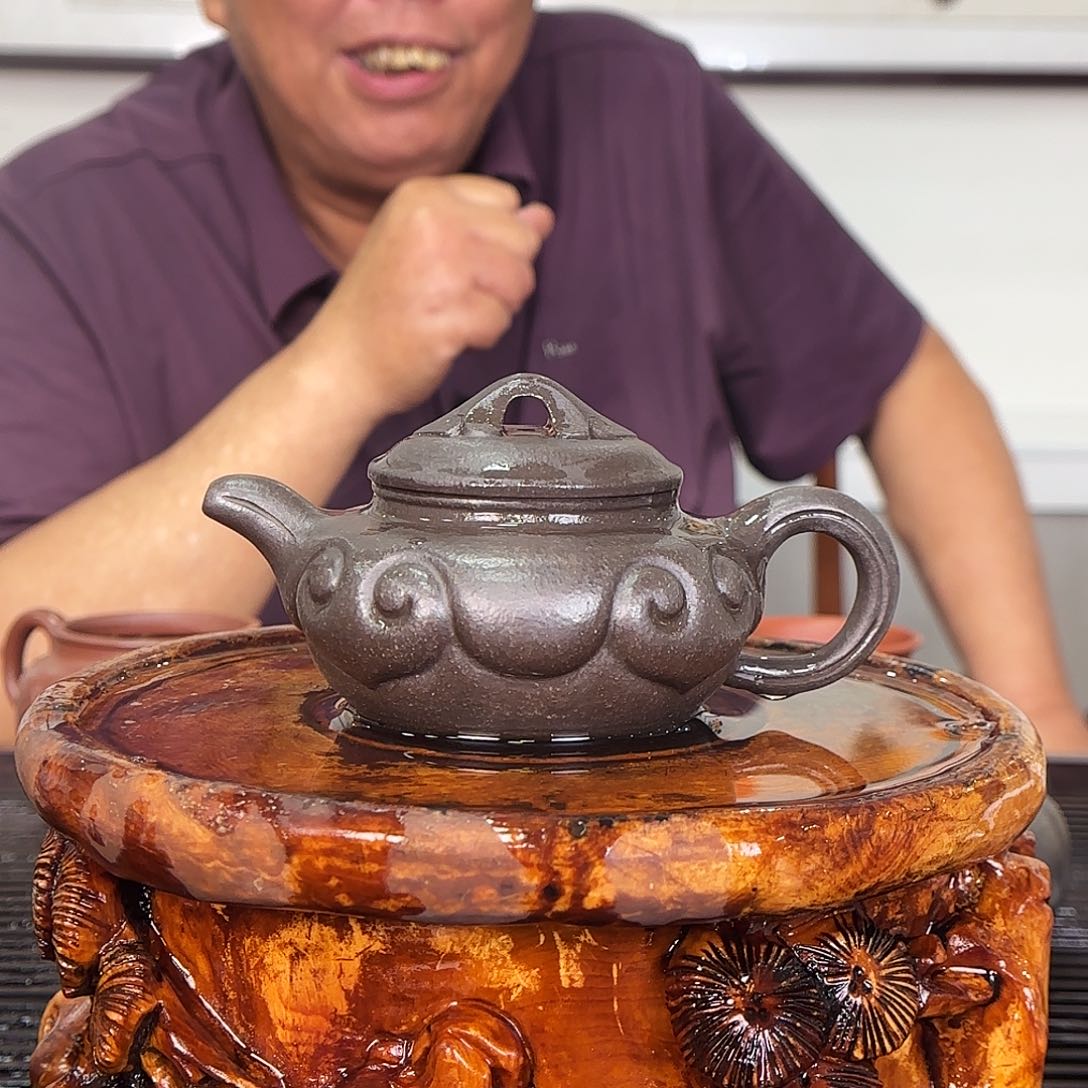 茶壶紫砂万兆元老师200c c大水谭古乌泥小号