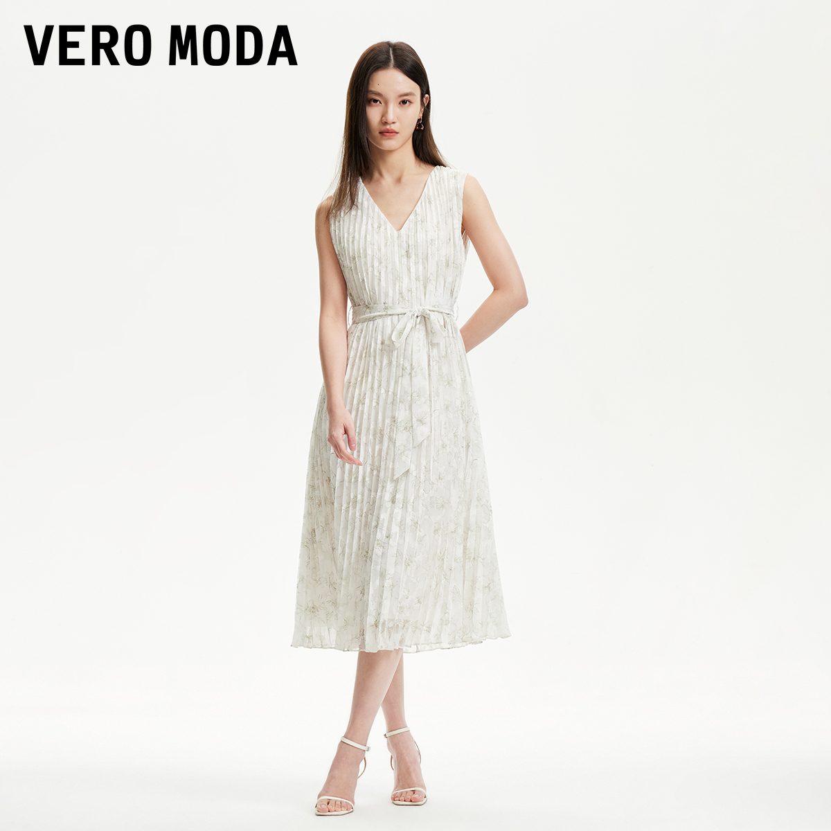 【达人专属】Vero Moda连衣裙压褶无袖V领连衣裙32517A029