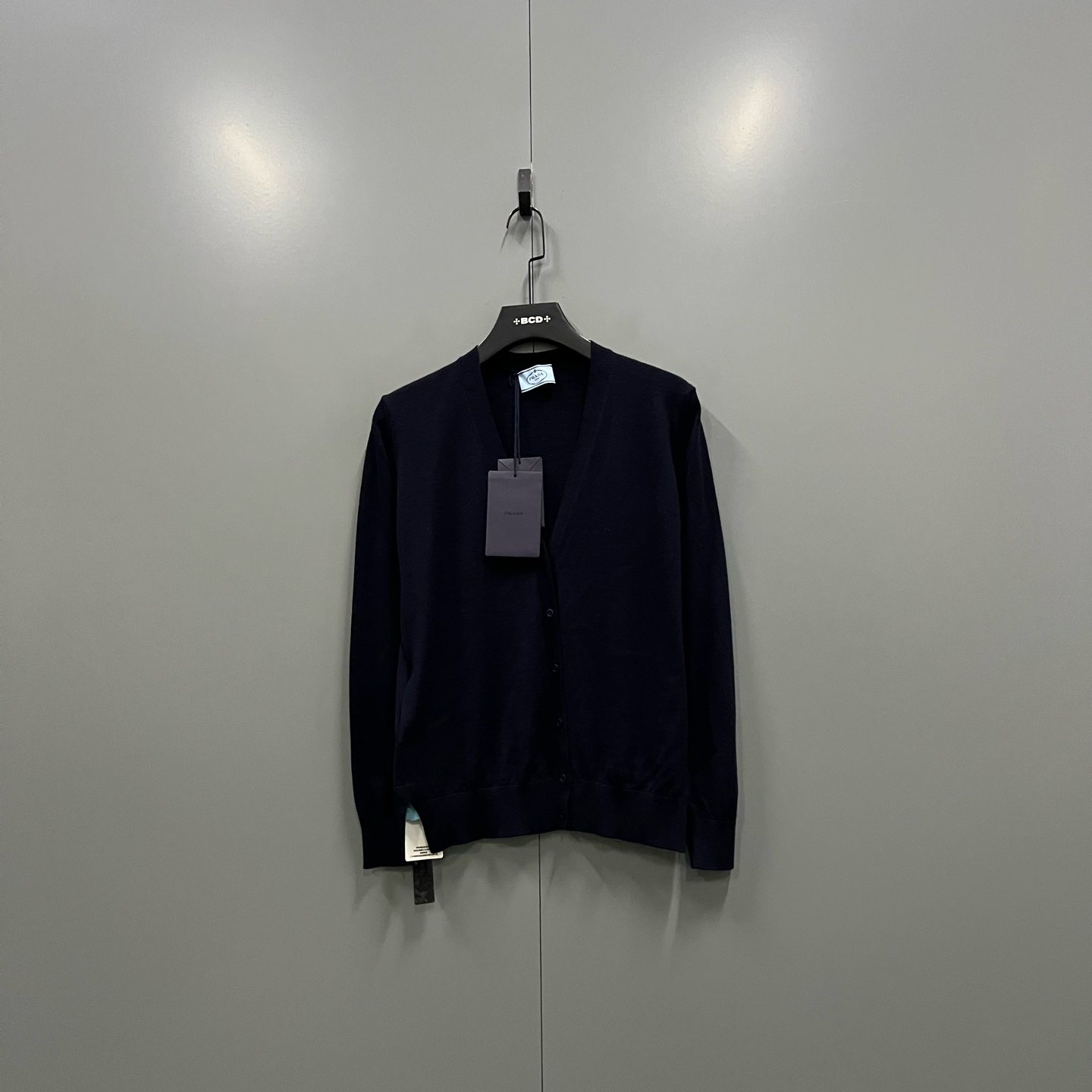 未使用 Prada/普拉达 jp1225 藏青色针织开衫 40码 207727