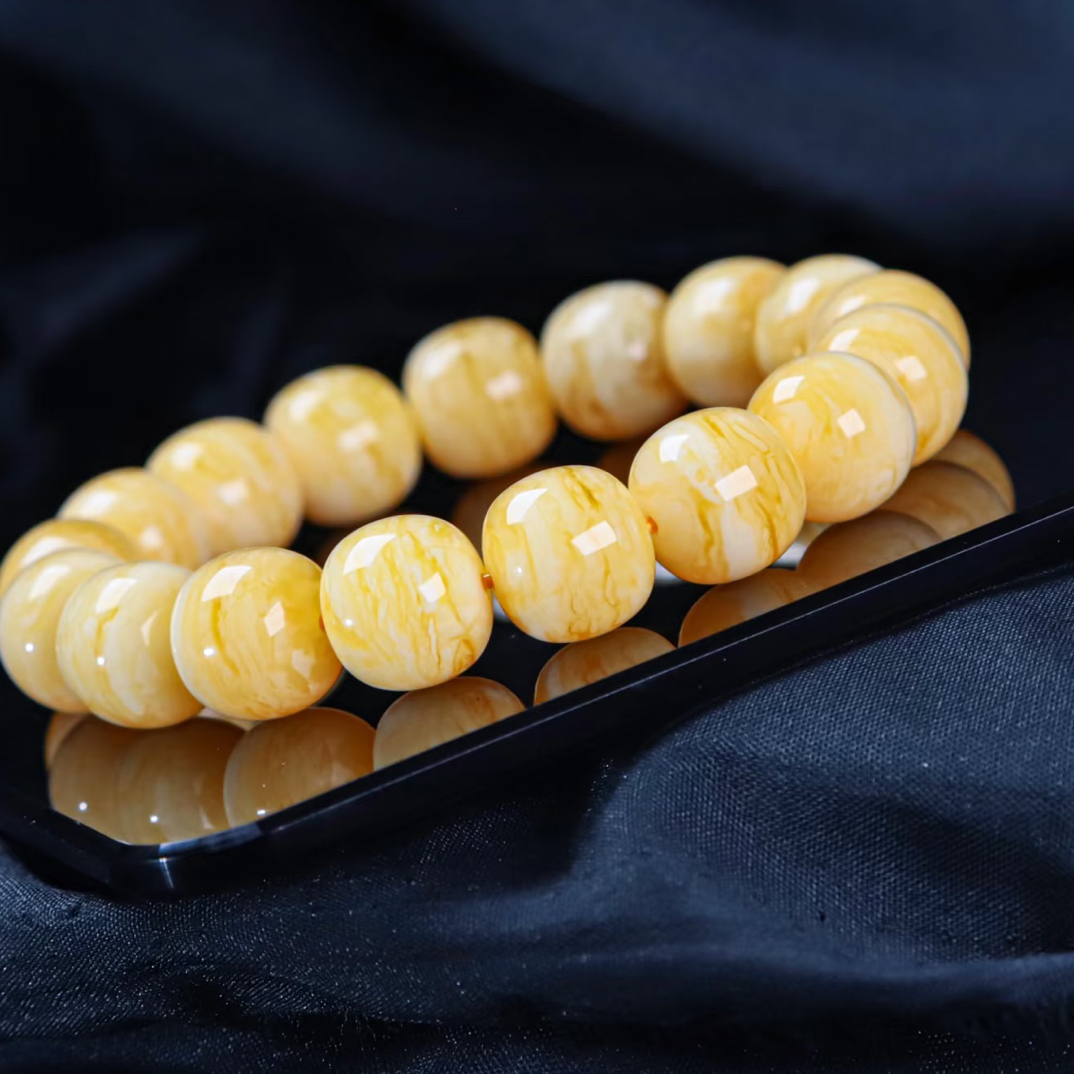 天然原矿虎皮蜜蜡老型，圈口182尺寸4022货号8074