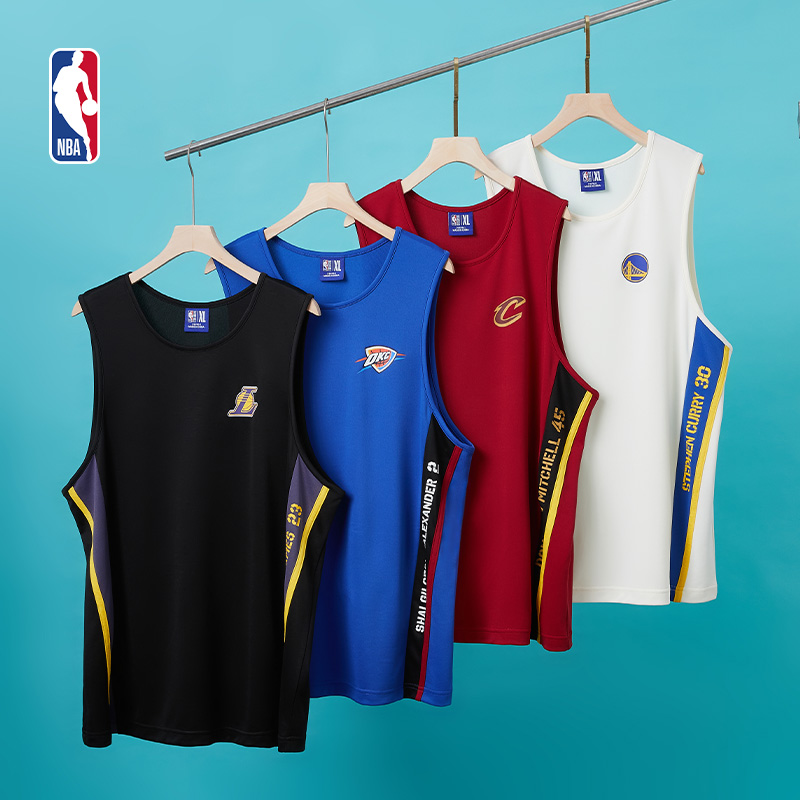 NBA官方米切尔库里球队文化夏季情侣吸湿速干运动休闲背心