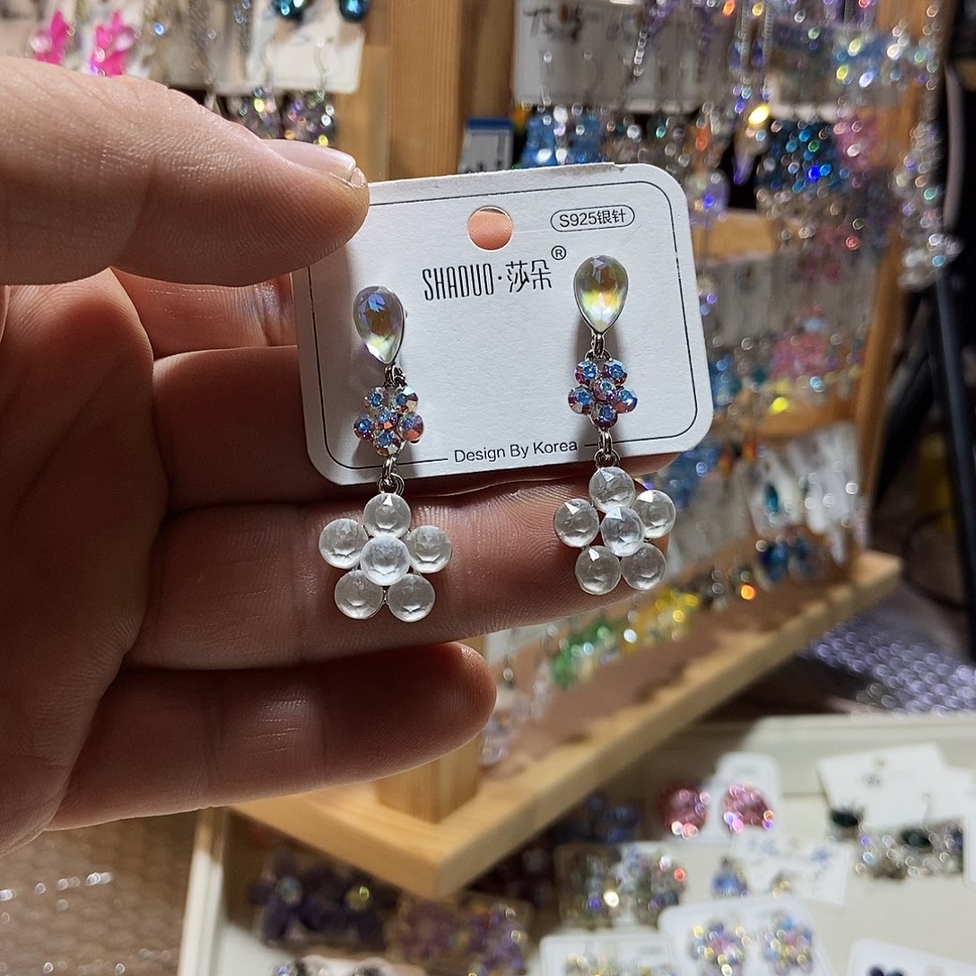 琉璃纯铜合金耳钉