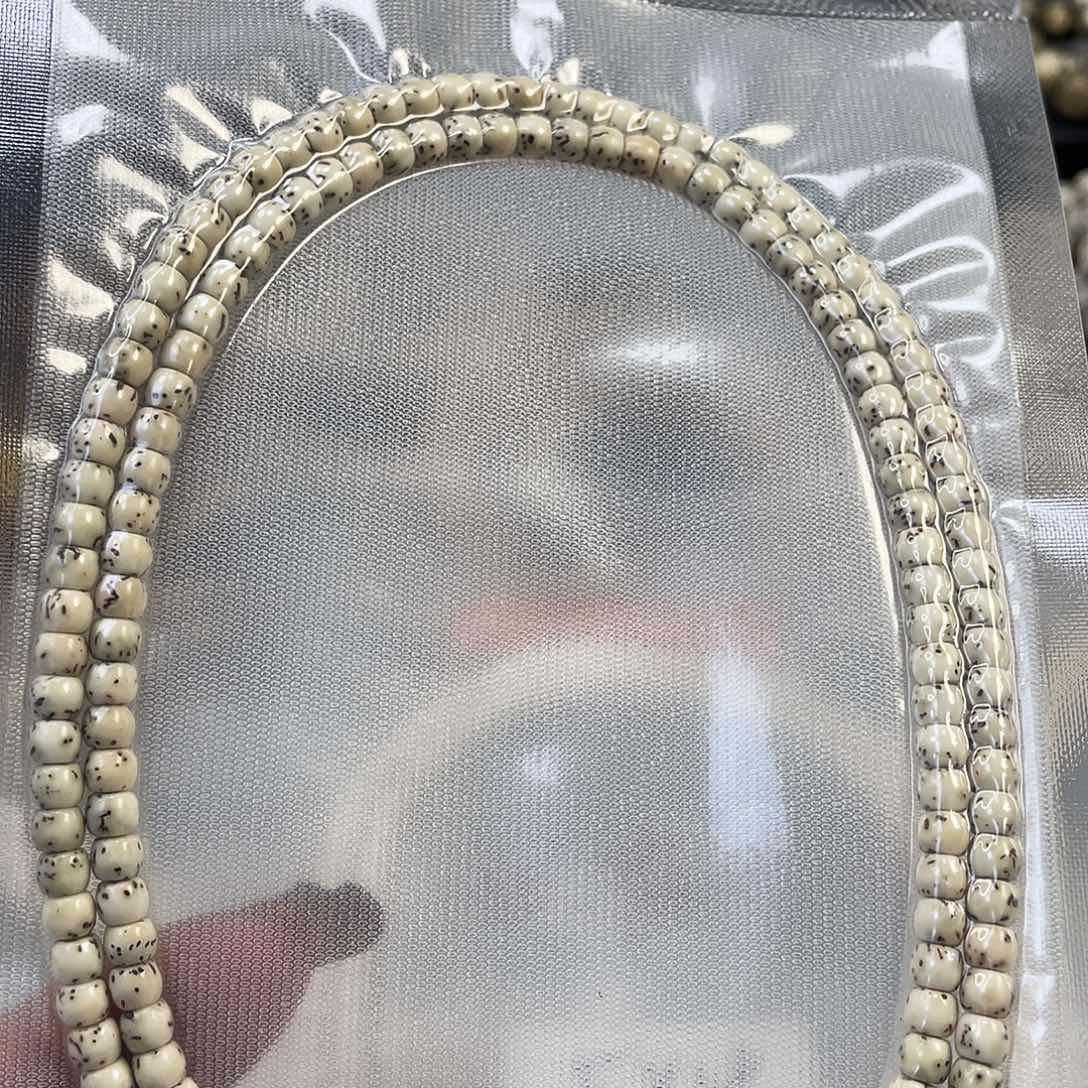 手串星月菩提原生态骨瓷白直切尺寸5