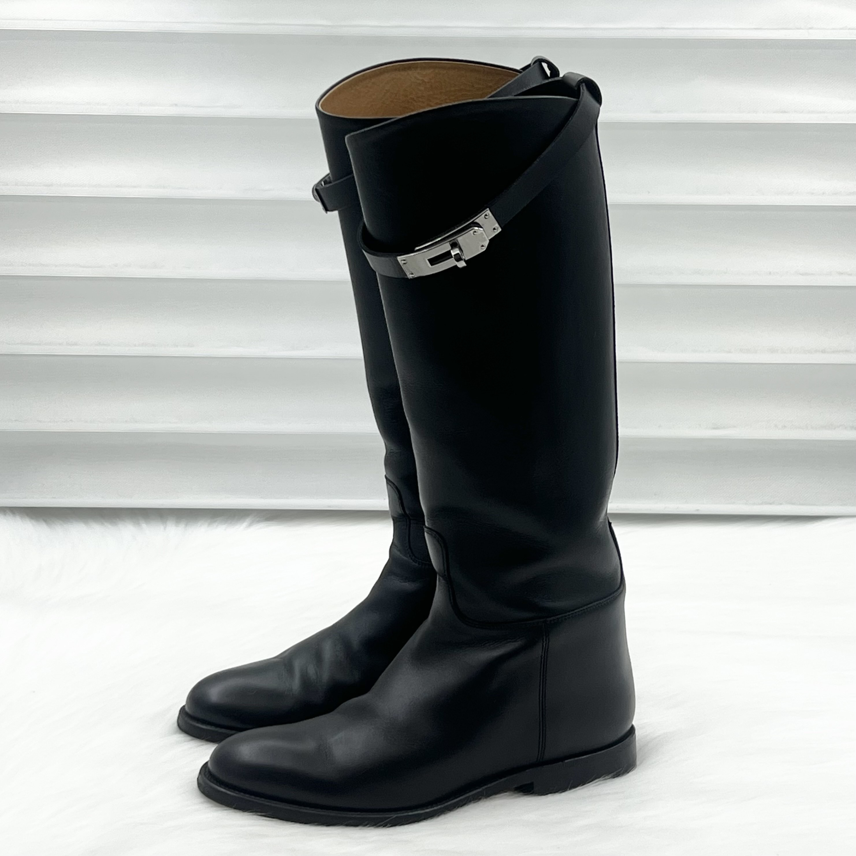 95新 Hermes/爱马仕 Jumping Kelly扣长筒靴 36码 公价1.9w hm02