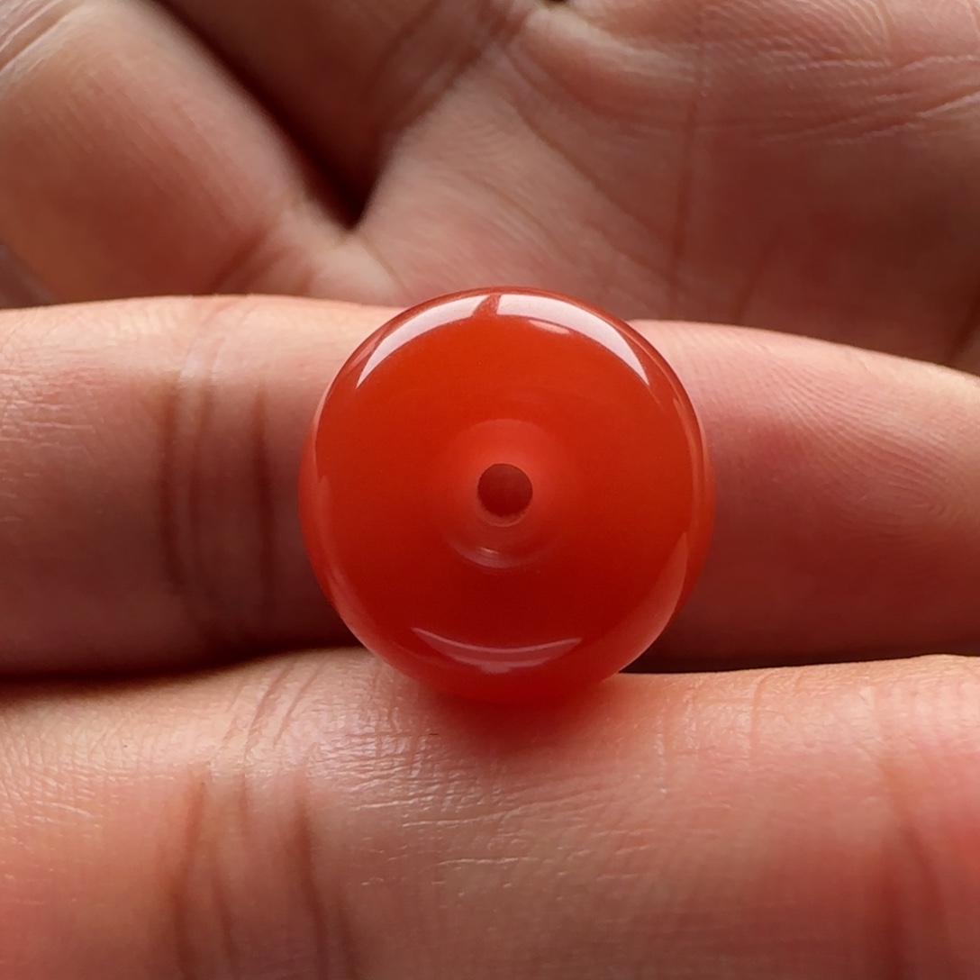 南红玛瑙未镶嵌平安扣14.7×8.8