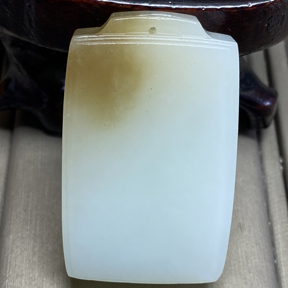 天然和田玉俄料糖白糖平安无事牌吊坠挂件油润一物一证