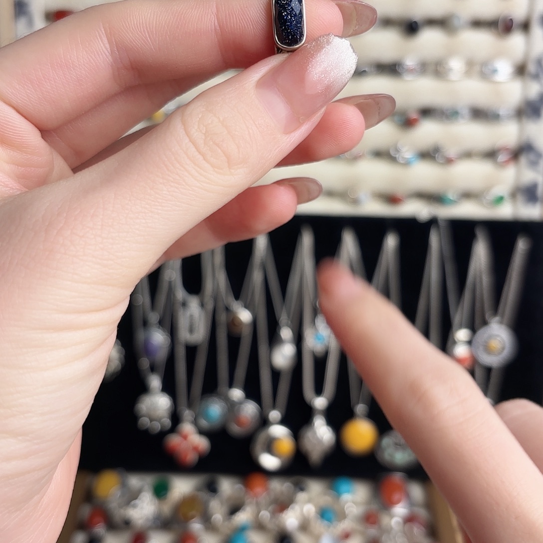 925银925银蓝戒指