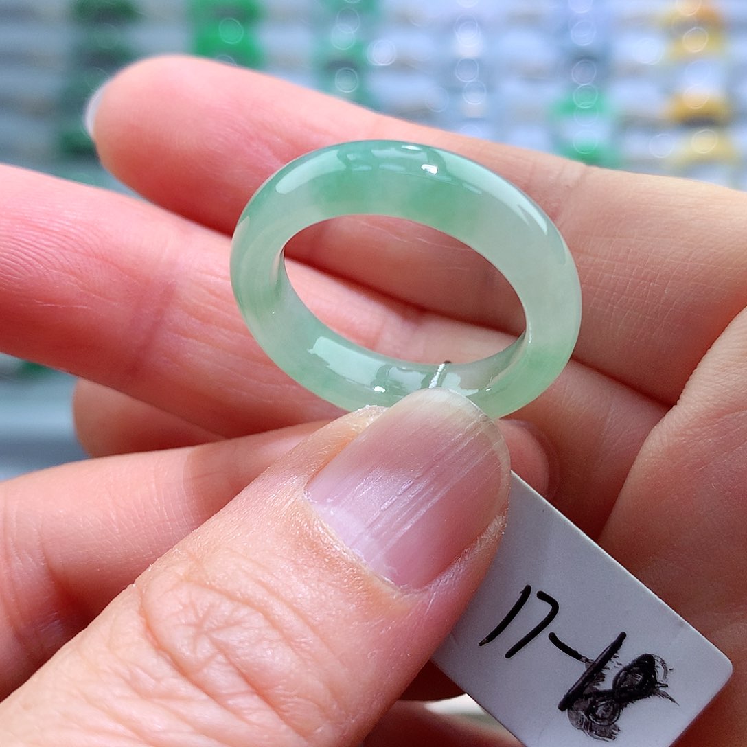 翡翠未镶嵌戒指17-18号