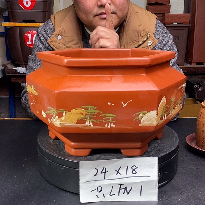 紫砂花盆货号一只LFN1