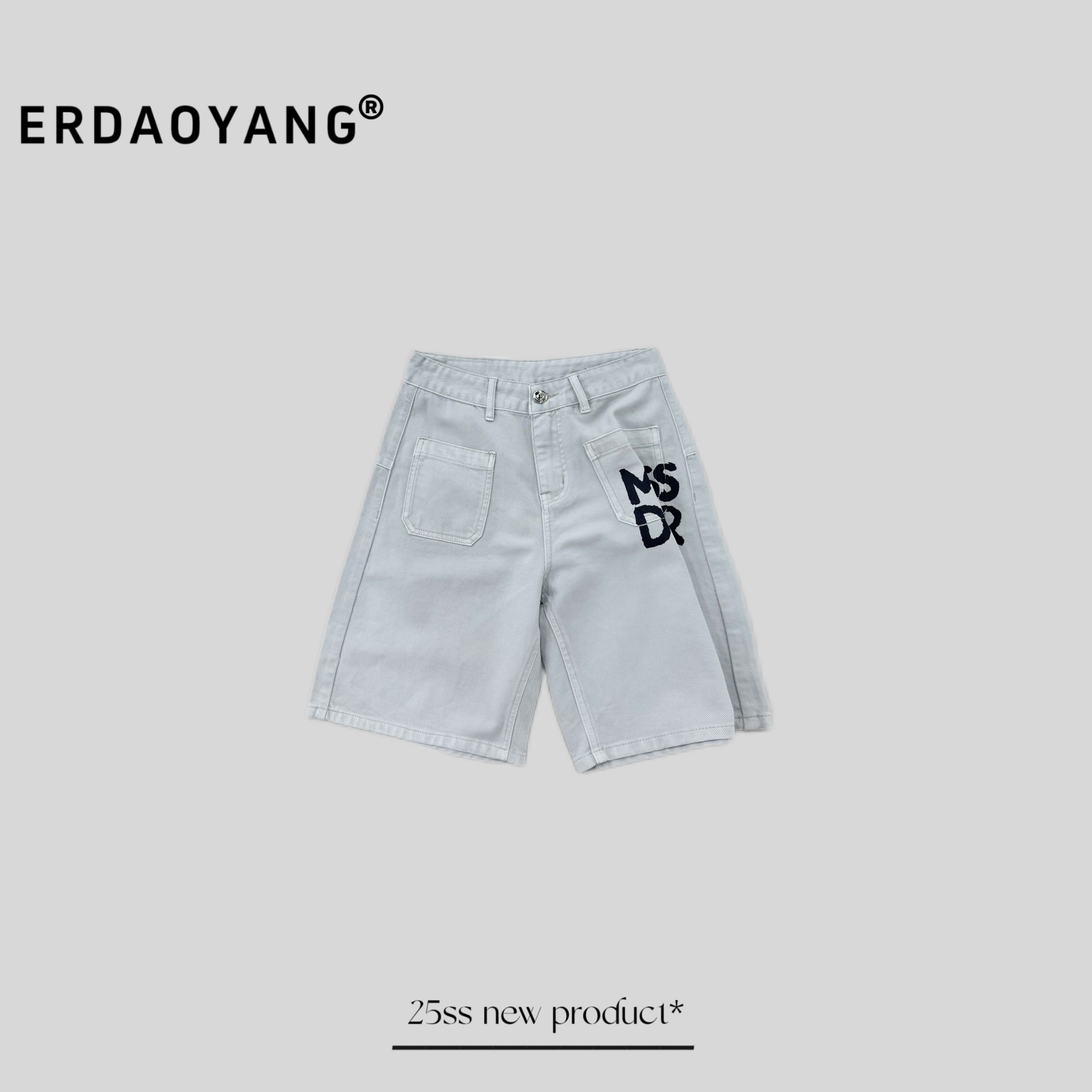 ERDAOYANG "私人订制" 春夏口袋字母五分牛仔短裤KZ5021