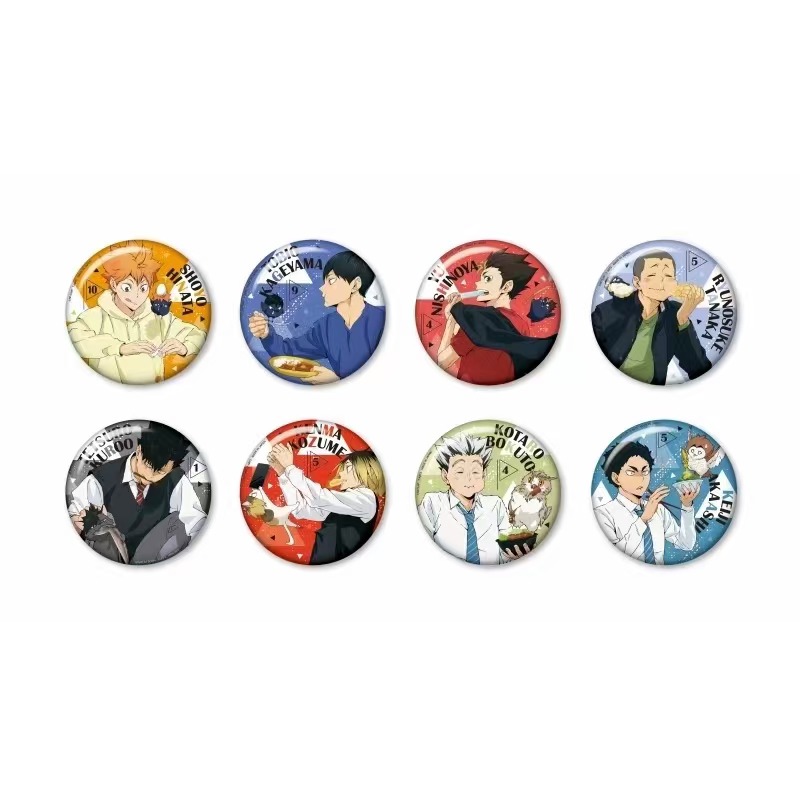 【排球少年】正版Yummy新吉祥物75mm吧唧徽章盲盒 全8款 默认代拆