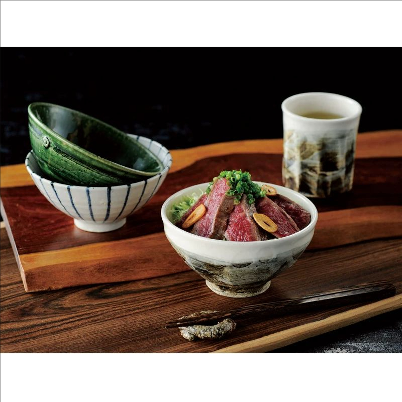 日本进口美浓烧米饭碗 男器粗陶饭碗 陶土杯子复古手作茶杯汤杯