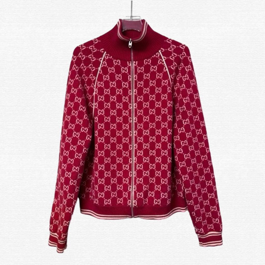 99新 GUCCI/古驰 满印logo针织外套/L码/70903
