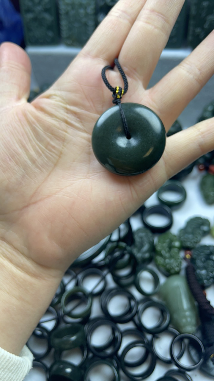 和田玉青玉平安扣直径35