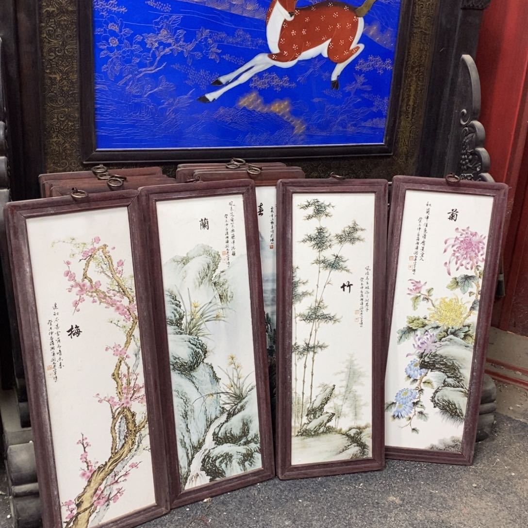 瓷片55*21*4 景德镇瓷板画柴窑烧制