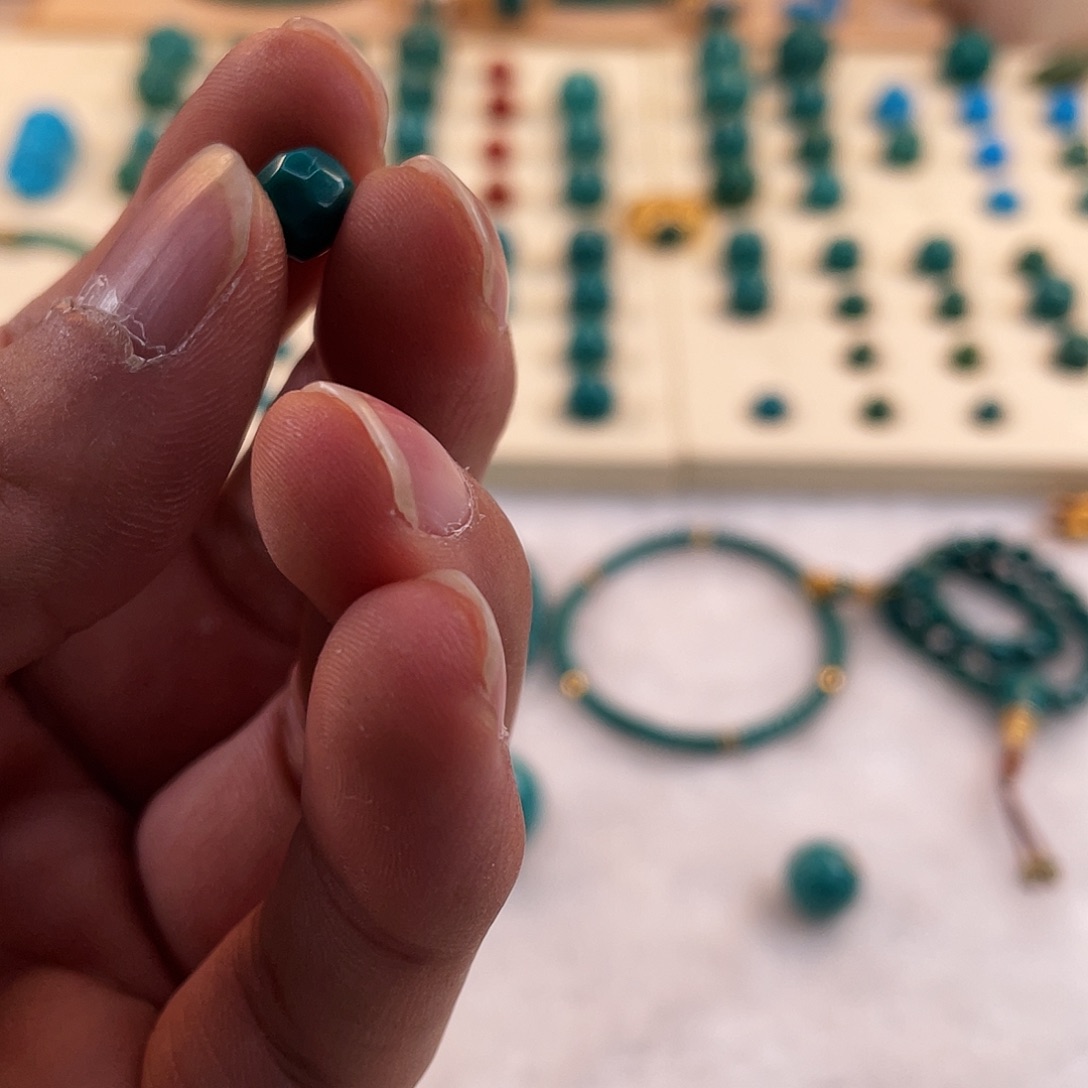 绿松石未镶嵌耳饰