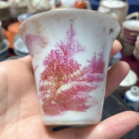 粉彩手把件鼻烟壶