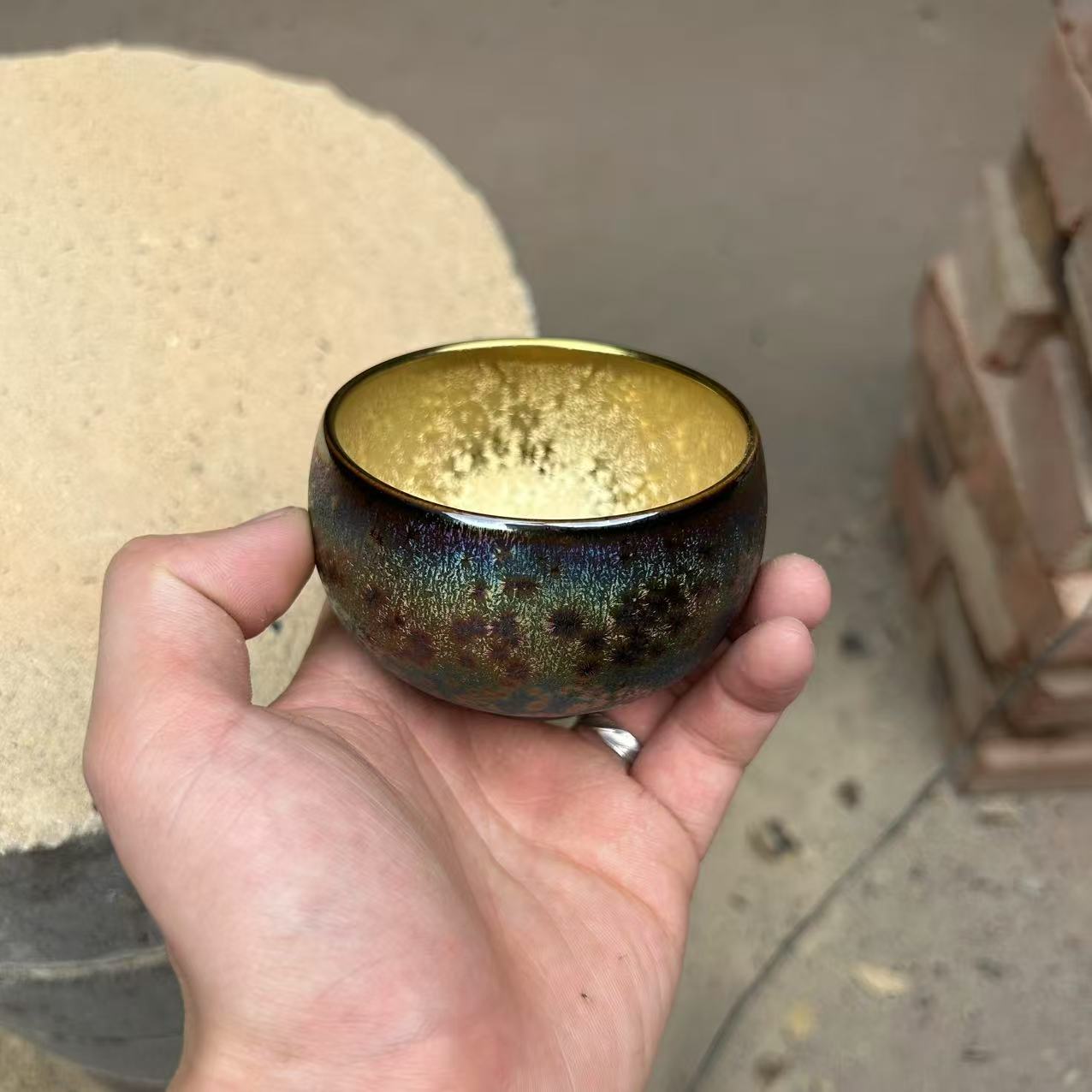 主人杯内金外彩窑宝