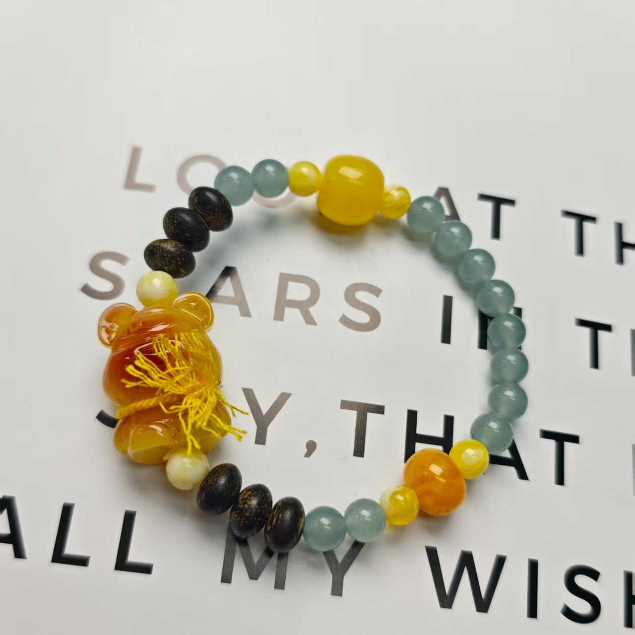 【非你莫属】翡翠蜜蜡小熊手链6+(多样发其一) XF225