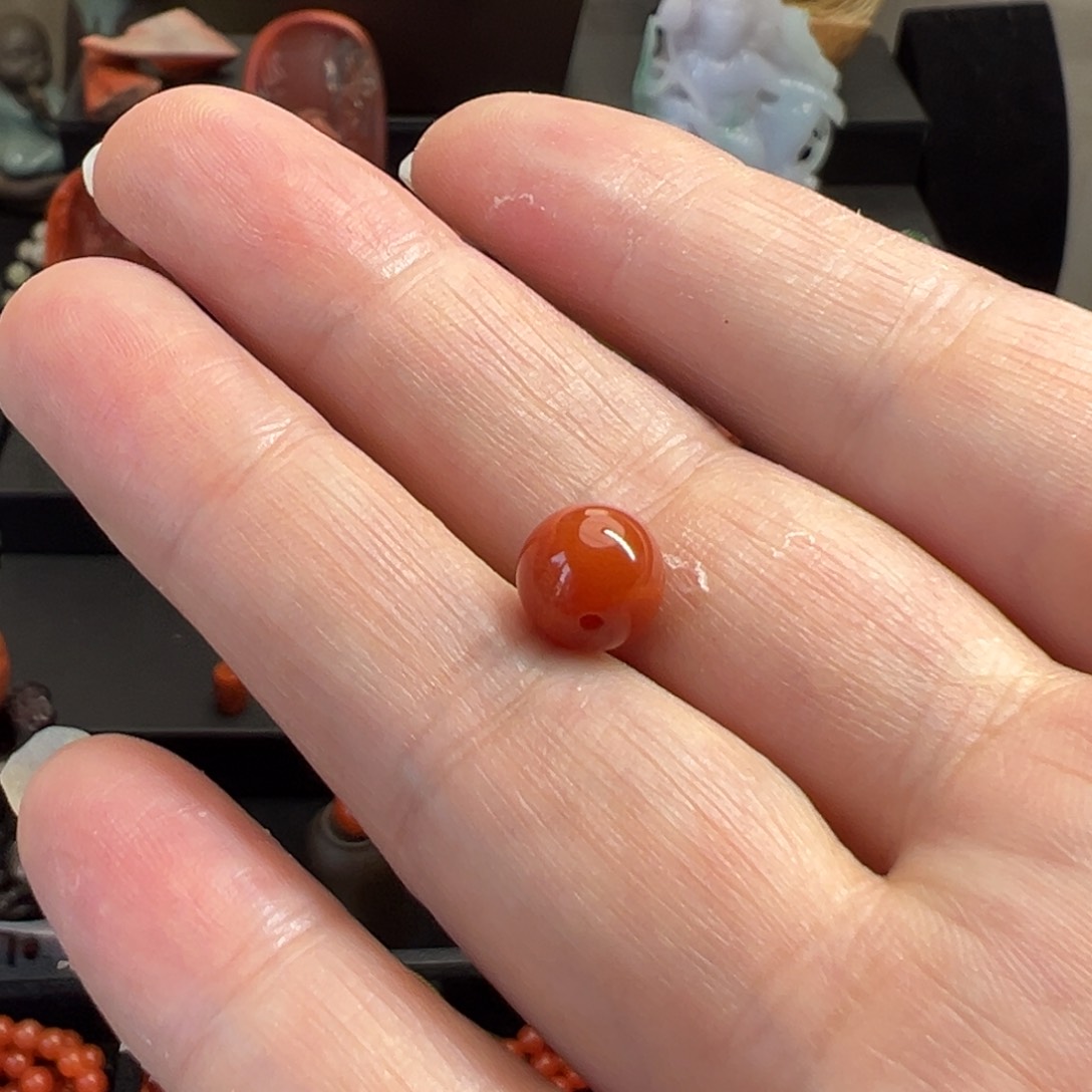 南红玛瑙单珠未镶嵌
