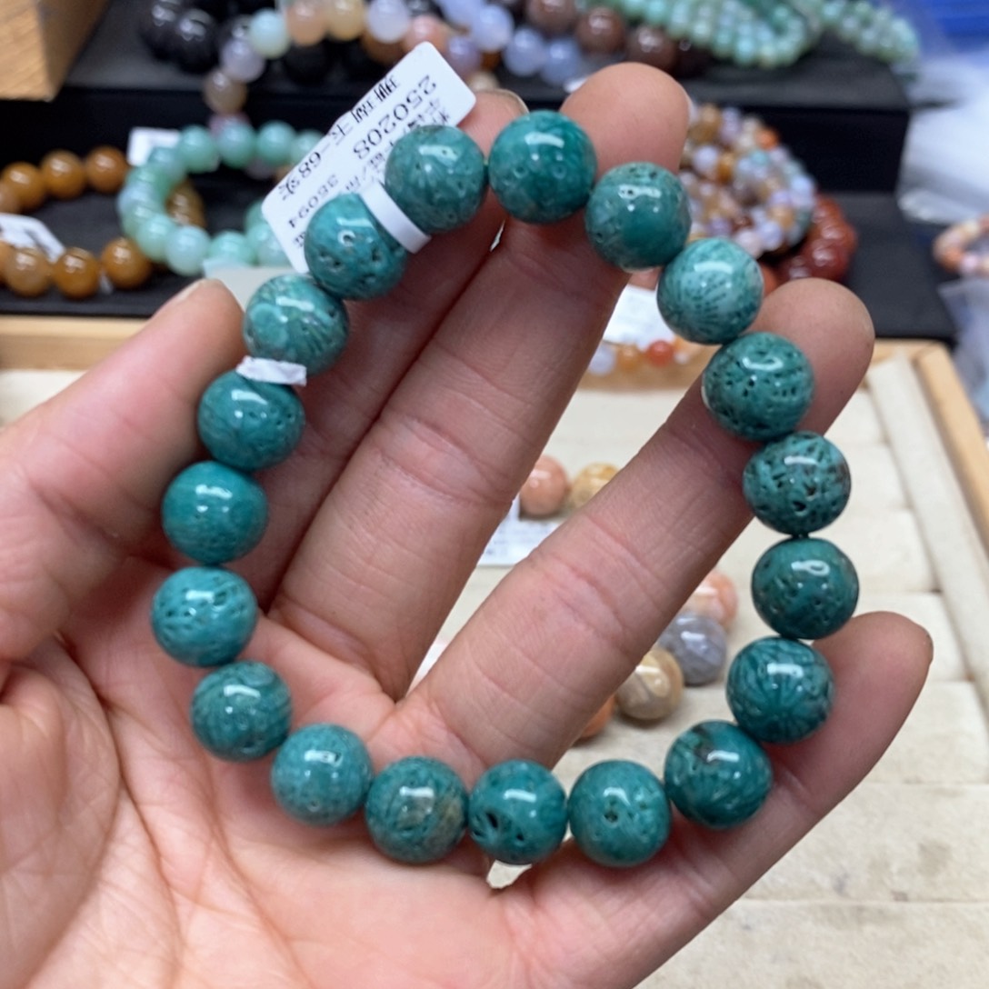 硅化珊瑚（珊瑚玉）手链未镶嵌美***3347