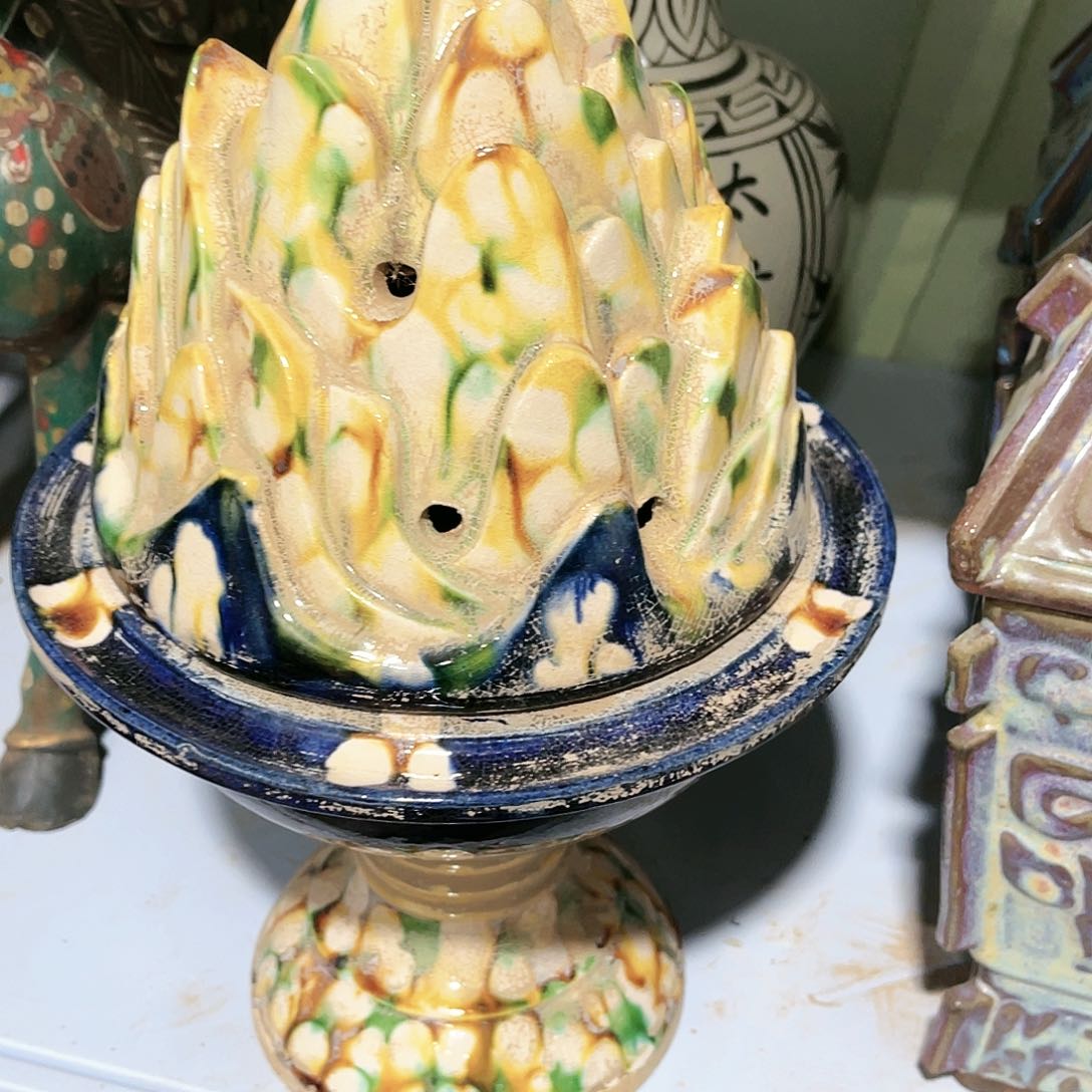 瓦当摆件摆件茶桌茶台陶瓷背*Z