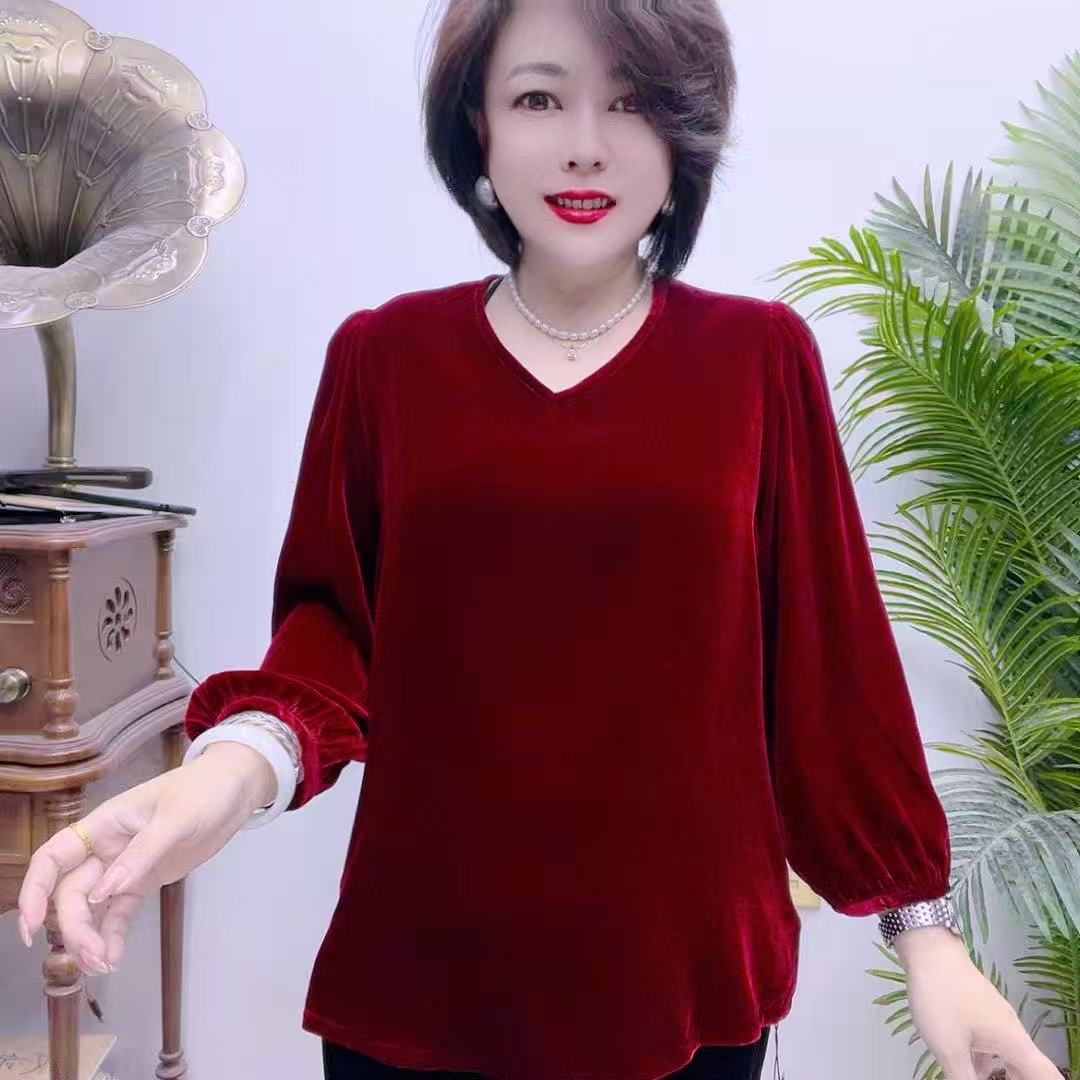 桑蚕丝植绒上衣小衫43A009