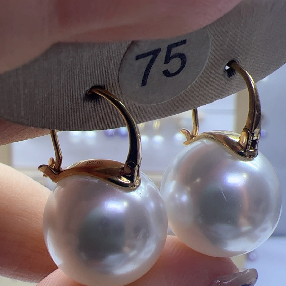 淡水珍珠耳饰18K金镶嵌